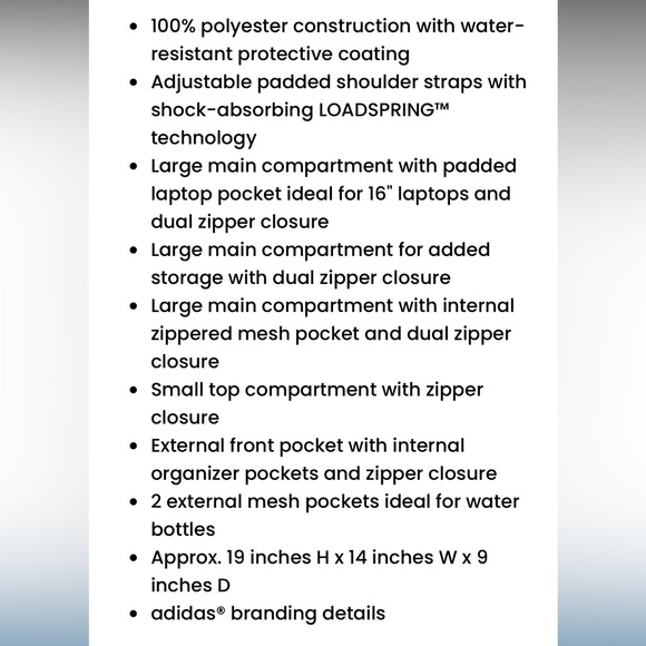 Adidas Prime 6 Backpack - Picture 15 of 16